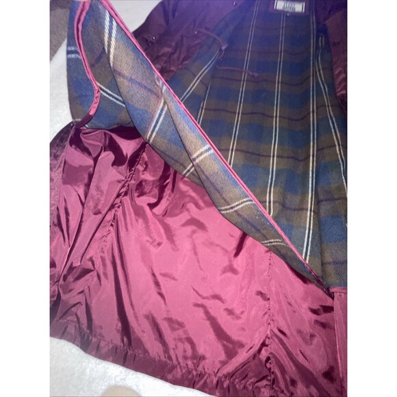 Trench Coat Womens Fleet Street Removable Plaid Flannel Liner 8P Red Burgundy - Picture 8 of 14
